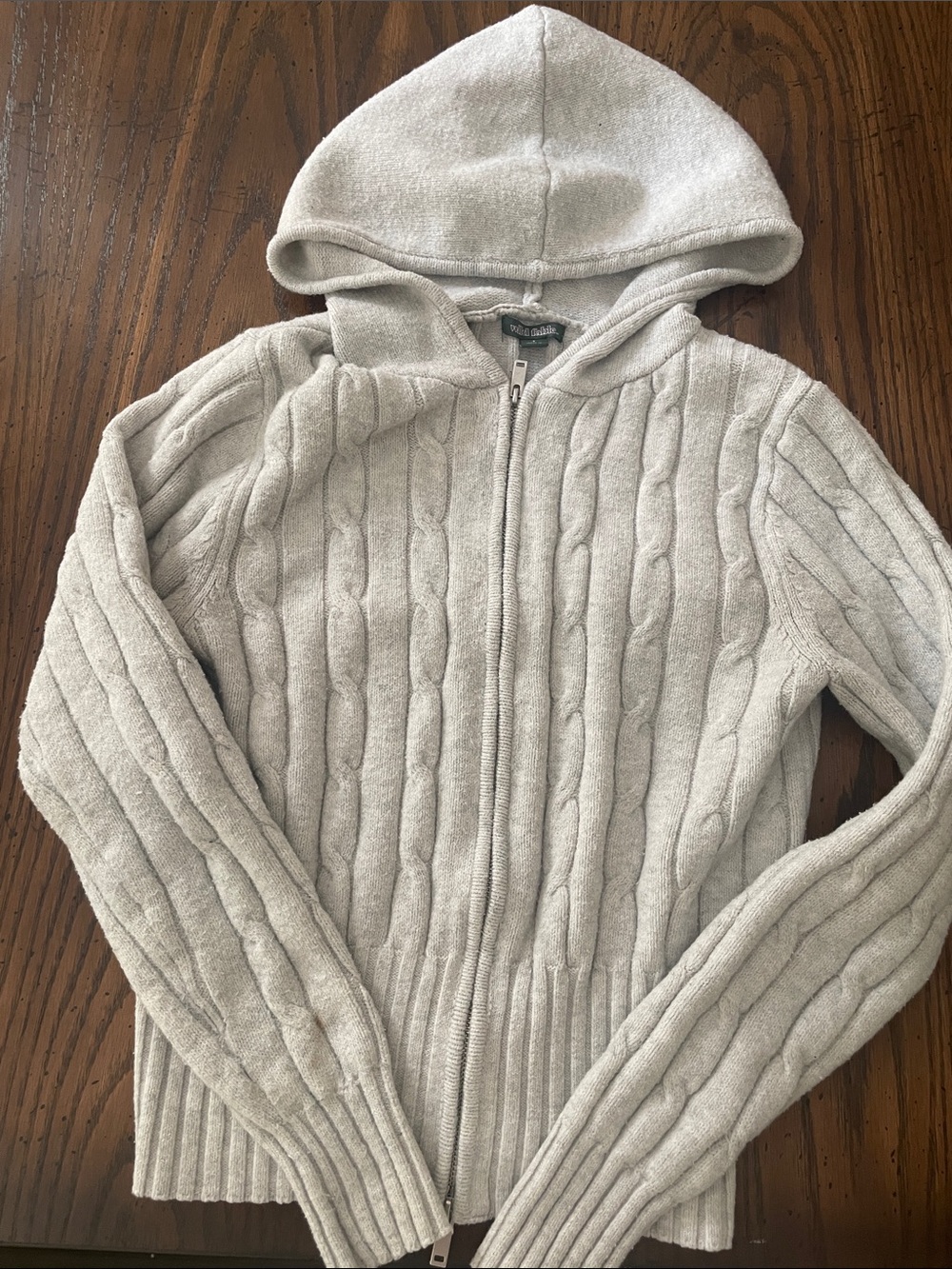 Target Men's Cable-Knit Hooded Zip Sweater - Light Gray